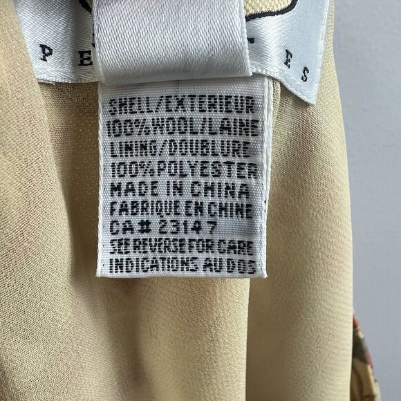 Talbots Vintage Tan Orange Floral Wrap Long Skirt Size 2 Wool - Picture 15 of 16